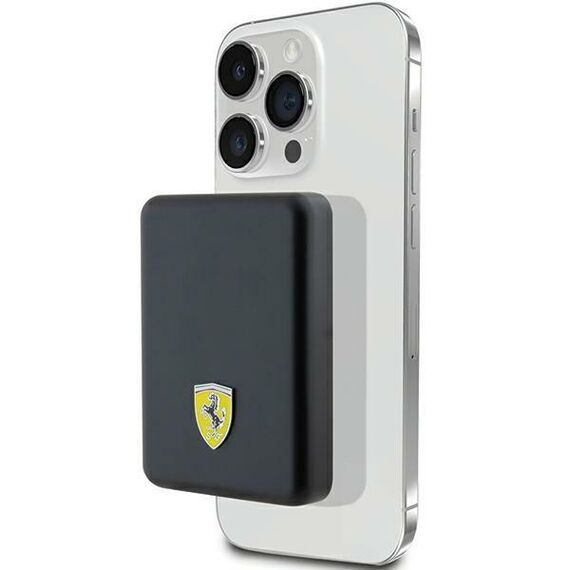 Powerbank Ferrari Metal Logo MagSafe 15W 5000mAh - black - Powerbanks - Smartphone Chargers - Techbox