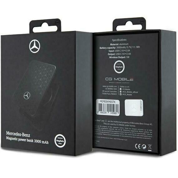 Powerbank Mercedes Stars Pattern MagSafe 5W 3000mAh - black - Powerbanks - Smartphone Chargers - Techbox