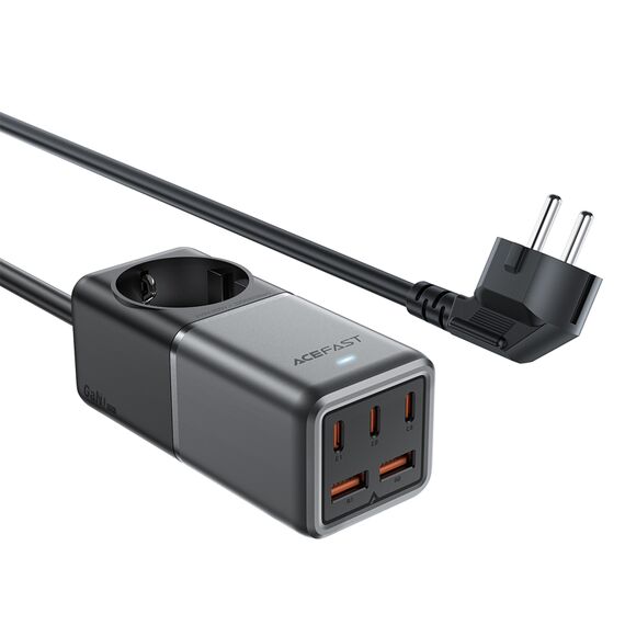 Acefast Z2 GaN 75W PD desktop charger 3x USB-C 2x USB-A - black and gray - Travel Chargers - Smartphone Chargers - Techbox