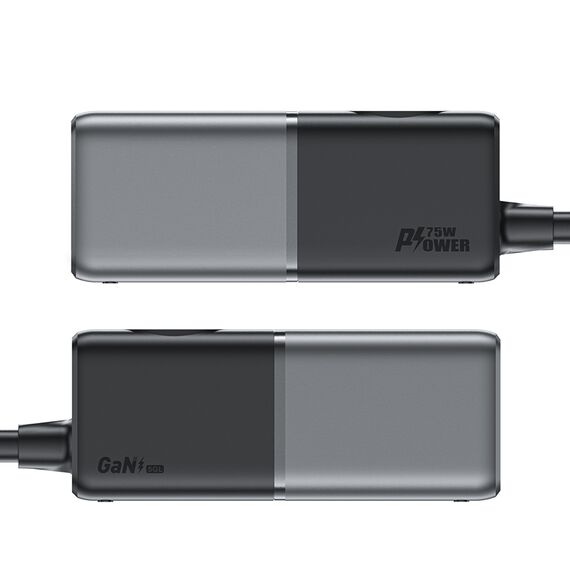 Acefast Z2 GaN 75W PD desktop charger 3x USB-C 2x USB-A - black and gray - Travel Chargers - Smartphone Chargers - Techbox