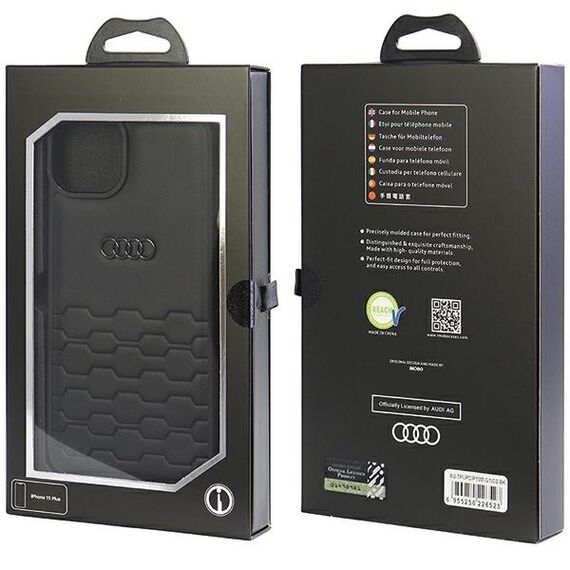Audi GT Synthetic Leather case for iPhone 15 Plus - black | Techbox