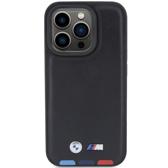 BMW BMHCP15L22PTDK iPhone 15 Pro 6.1" black/black Leather Stamp Tricolor - Apple Cases - Cases - Techbox