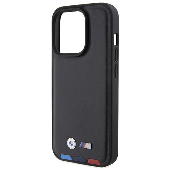 BMW BMHCP15L22PTDK iPhone 15 Pro 6.1" black/black Leather Stamp Tricolor - Apple Cases - Cases - Techbox