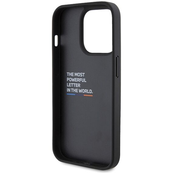 BMW BMHCP15L22PTDK iPhone 15 Pro 6.1" black/black Leather Stamp Tricolor - Apple Cases - Cases - Techbox