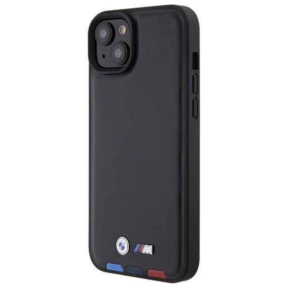 BMW BMHCP15M22PTDK iPhone 15 Plus 6.7" black/black Leather Stamp Tricolor - Apple Cases - Cases - Techbox