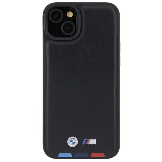 BMW BMHCP15M22PTDK iPhone 15 Plus 6.7" black/black Leather Stamp Tricolor - Apple Cases - Cases - Techbox