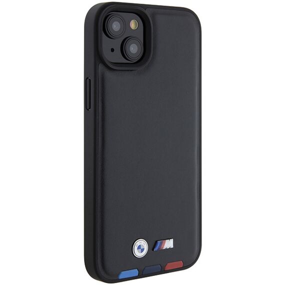 BMW BMHCP15M22PTDK iPhone 15 Plus 6.7" black/black Leather Stamp Tricolor - Apple Cases - Cases - Techbox