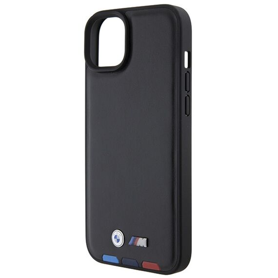 BMW BMHCP15M22PTDK iPhone 15 Plus 6.7" black/black Leather Stamp Tricolor - Apple Cases - Cases - Techbox