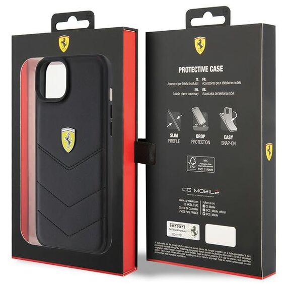 Ferrari FEHCP15MRDUK iPhone 15 Plus 6.7" black/black hardcase Quilted Metal Logo | Techbox