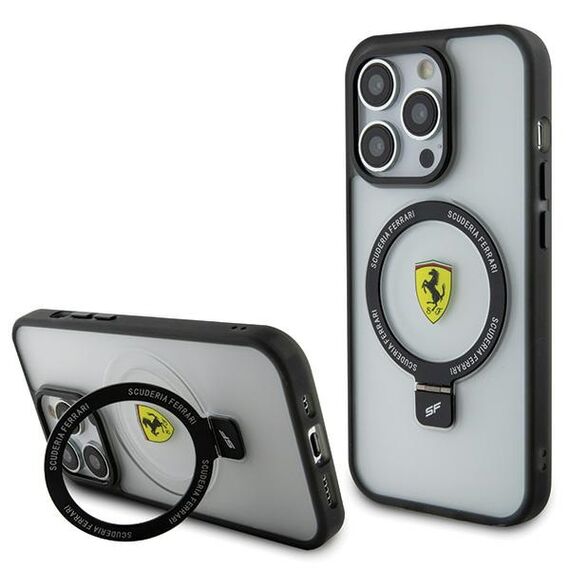 Ferrari FEHMP15LUSCAH iPhone 15 Pro 6.1" transparent hardcase Ring Stand 2023 Collection MagSafe - Apple Cases - Cases - Techbox