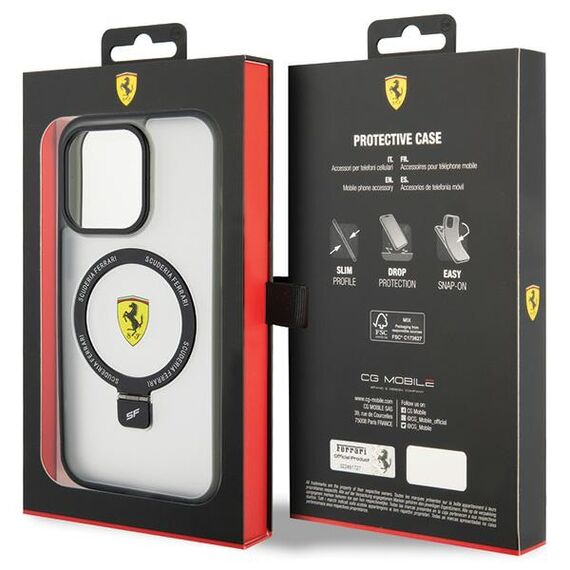Ferrari FEHMP15LUSCAH iPhone 15 Pro 6.1" transparent hardcase Ring Stand 2023 Collection MagSafe - Apple Cases - Cases - Techbox
