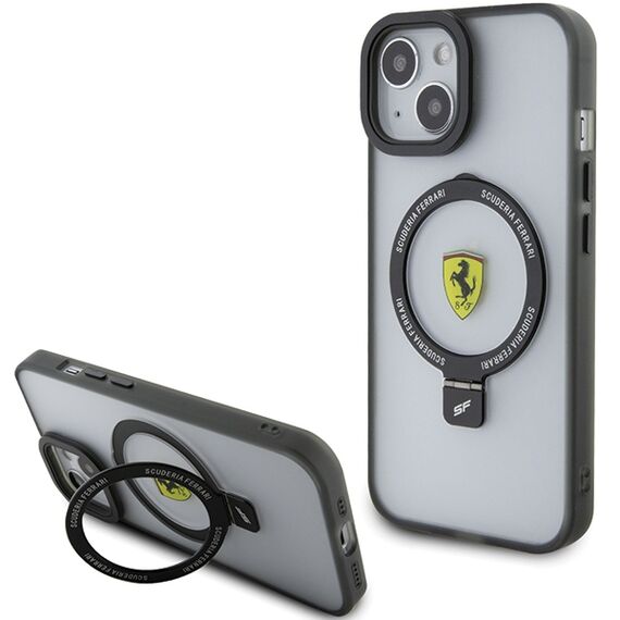 Ferrari FEHMP15SUSCAK iPhone 15 6.1" black/black hardcase Ring Stand 2023 Collection MagSafe | Techbox