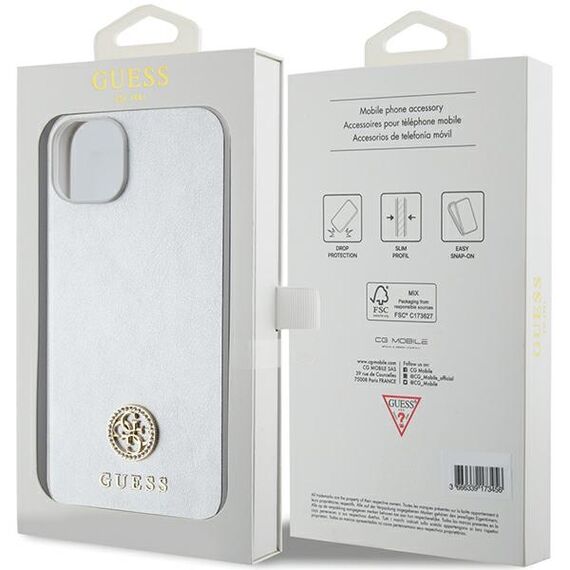 Guess GUHCP15MPS4DGPS iPhone 15 Plus 6.7" silver/silver hardcase Strass Metal Logo | Techbox