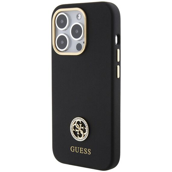 Guess Silicone Logo Strass 4G Case for iPhone 15 Pro - Black - Uncategorized Cases (2) - Cases - Techbox