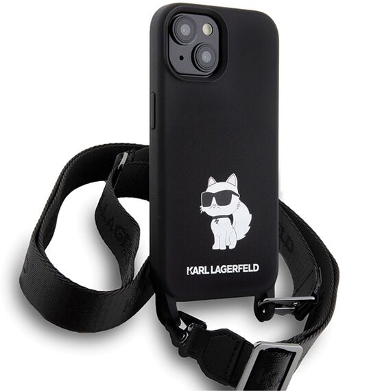 Karl Lagerfeld KLHCP15SSCBSCNK iPhone 15 6.1" hardcase black/black Crossbody Silicone Choupette |  Techbox