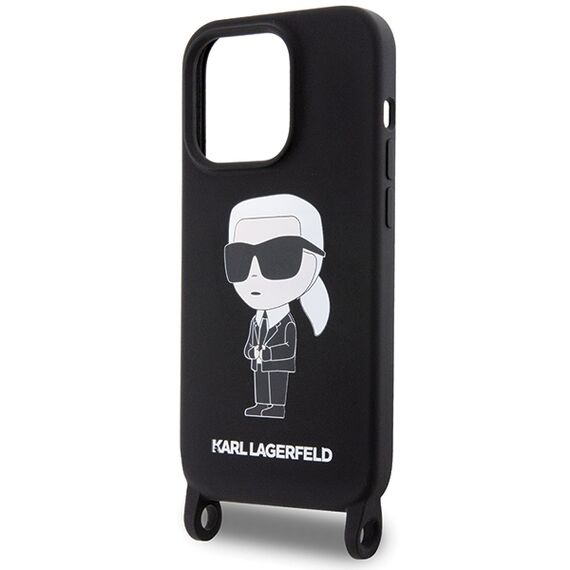Karl Lagerfeld KLHCP15XSCBSKNK iPhone 15 Pro Max 6.7" hardcase black/black Crossbody Silicone Ikonik - Bags, Backpacks & Luggages - Fashion - Techbox