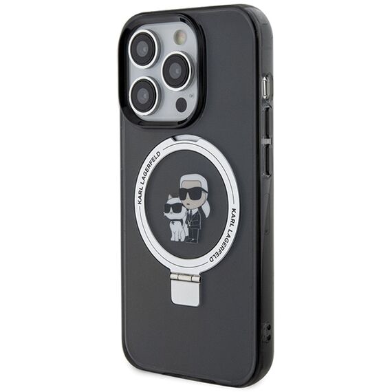 Karl Lagerfeld KLHMP13LHMRSKCK iPhone 13 Pro 6.1" black/black hardcase Ring Stand Karl&amp;Choupette MagSafe - Apple Cases - Cases - Techbox