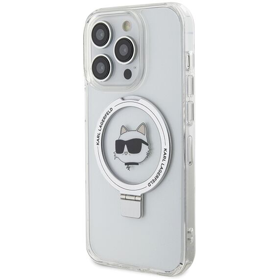 Karl Lagerfeld KLHMP15LHMRSCHH iPhone 15 Pro 6.1" white/white hardcase Ring Stand Choupette Head MagSafe - Apple Cases - Cases - Techbox