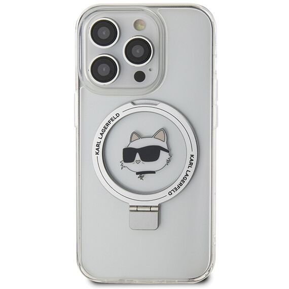 Karl Lagerfeld KLHMP15LHMRSCHH iPhone 15 Pro 6.1" white/white hardcase Ring Stand Choupette Head MagSafe - Apple Cases - Cases - Techbox