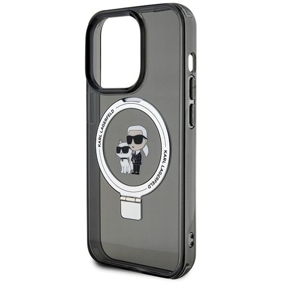 Karl Lagerfeld KLHMP15LHMRSKCK iPhone 15 Pro 6.1" black/black hardcase Ring Stand Karl&amp;Choupette MagSafe | Techbox