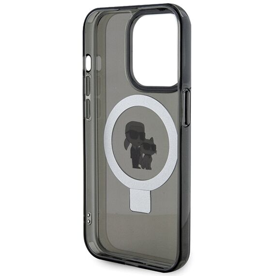 Karl Lagerfeld KLHMP15LHMRSKCK iPhone 15 Pro 6.1" black/black hardcase Ring Stand Karl&amp;Choupette MagSafe | Techbox