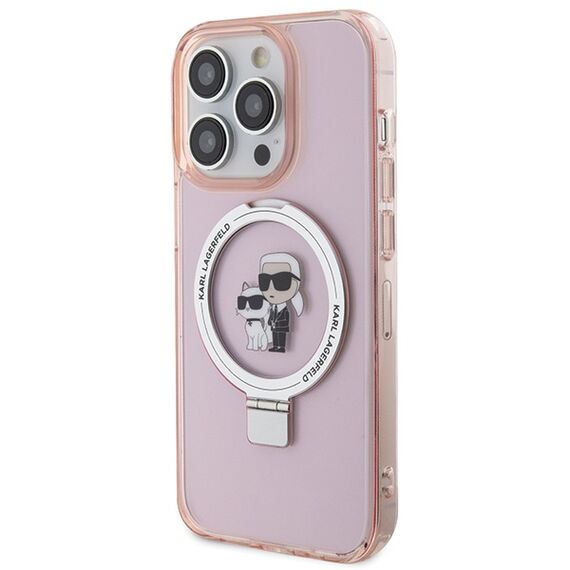 Karl Lagerfeld KLHMP15LHMRSKCP iPhone 15 Pro 6.1" pink/pink hardcase Ring Stand Karl&amp;Choupette MagSafe | Techbox