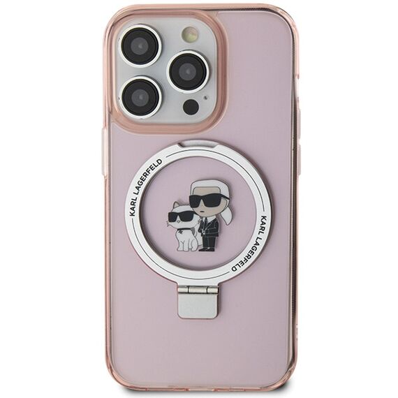 Karl Lagerfeld KLHMP15LHMRSKCP iPhone 15 Pro 6.1" pink/pink hardcase Ring Stand Karl&amp;Choupette MagSafe | Techbox