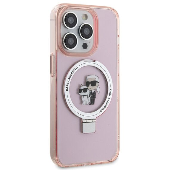 Karl Lagerfeld KLHMP15LHMRSKCP iPhone 15 Pro 6.1" pink/pink hardcase Ring Stand Karl&amp;Choupette MagSafe | Techbox
