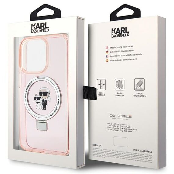 Karl Lagerfeld KLHMP15LHMRSKCP iPhone 15 Pro 6.1" pink/pink hardcase Ring Stand Karl&amp;Choupette MagSafe | Techbox