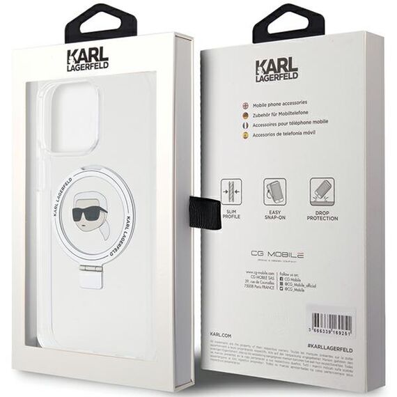 Karl Lagerfeld KLHMP15LHMRSKHH iPhone 15 Pro 6.1" white/white hardcase Ring Stand Karl Head MagSafe | Techbox