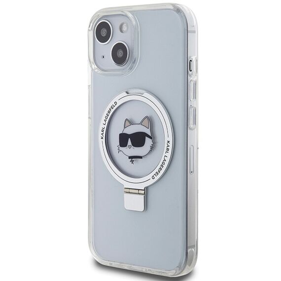 Karl Lagerfeld KLHMP15SHMRSCHH iPhone 15 6.1" white/white hardcase Ring Stand Choupette Head MagSafe - Apple Cases - Cases - Techbox
