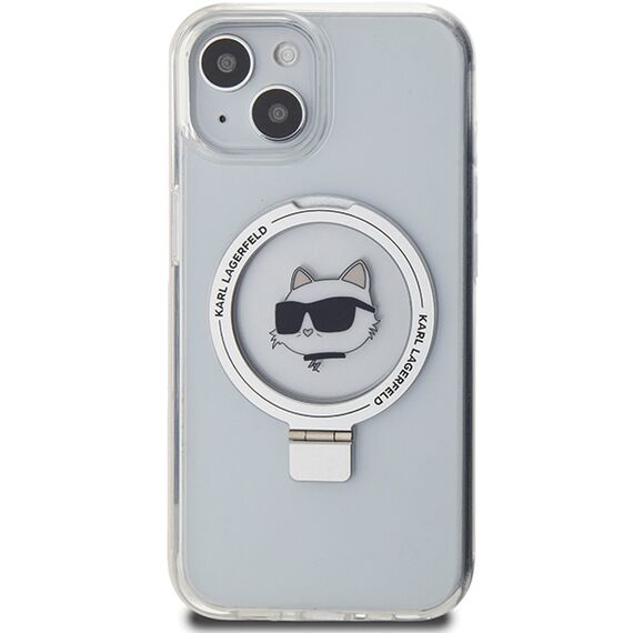 Karl Lagerfeld KLHMP15SHMRSCHH iPhone 15 6.1" white/white hardcase Ring Stand Choupette Head MagSafe - Apple Cases - Cases - Techbox