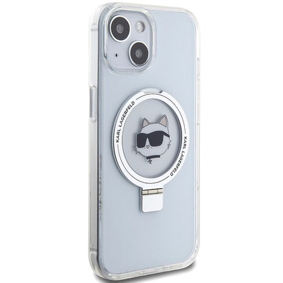 Karl Lagerfeld KLHMP15SHMRSCHH iPhone 15 6.1" white/white hardcase Ring Stand Choupette Head MagSafe - Apple Cases - Cases - Techbox