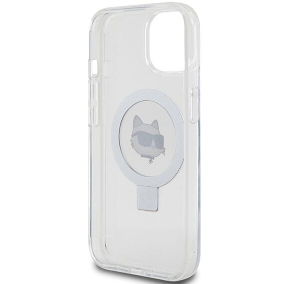 Karl Lagerfeld KLHMP15SHMRSCHH iPhone 15 6.1" white/white hardcase Ring Stand Choupette Head MagSafe - Apple Cases - Cases - Techbox