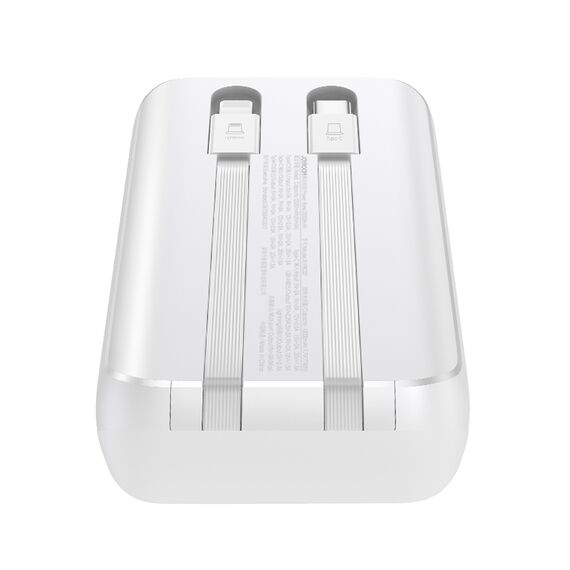 Mini power bank with built-in cables Joyroom JR-PBC06 30W 10000mAh - white | Techbox