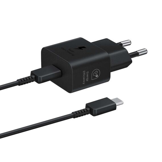 Samsung EP-T2510XBEGEU 25W SFC GaN wall charger with USB-C cable - black - Travel Chargers - Smartphone Chargers - Techbox