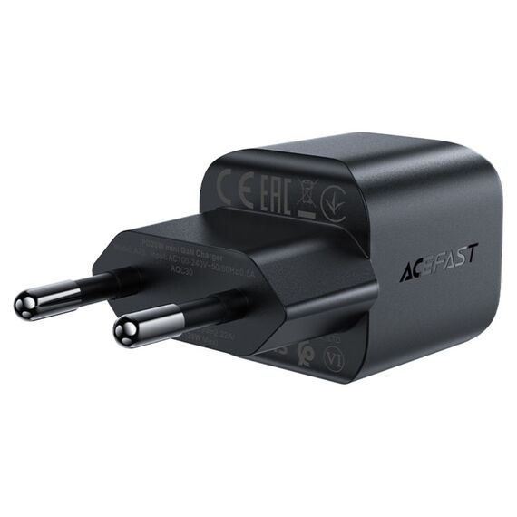 Acefast A73 Mini PD 20W GaN USB-C wall charger - black - Travel Chargers - Smartphone Chargers - Techbox