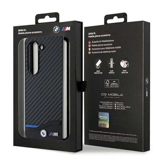 BMW Leather Carbon case for Samsung Galaxy Z Fold 5 - black | Techbox