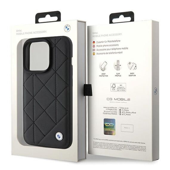 BMW Leather Quilted case for iPhone 15 Pro Max - black | Techbox
