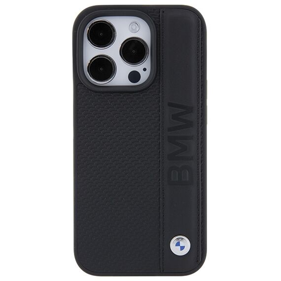BMW Leather Textured &amp; Stripe iPhone 15 Pro Max Case - Black - Uncategorized Cases (2) - Cases - Techbox