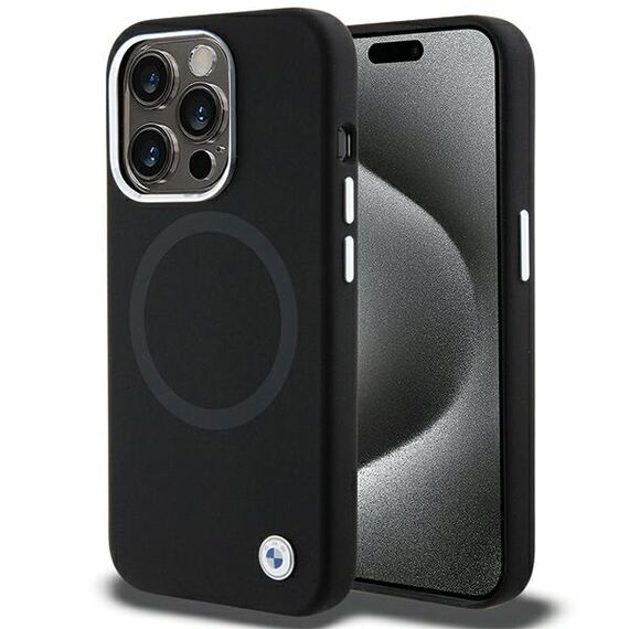 BMW Signature Liquid Silicone MagSafe case for iPhone 15 Pro - black | Techbox