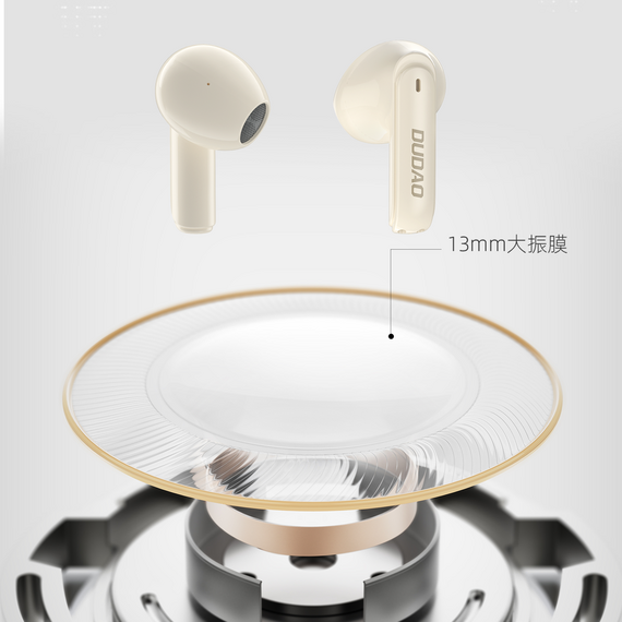 Dudao U18Pro Bluetooth 5.3 TWS wireless headphones - beige | Techbox