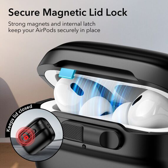 ESR Pulse Halolock Case with MagSafe for Apple AirPods Pro 1/2 - Black - Smartphone Accessories - Cables & Accessories - Techbox
