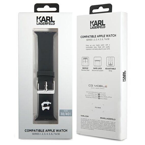 Karl Lagerfeld 3D Rubber Choupette Heads Strap for Apple Watch 38/40/41mm - Black - Accessories - Smartwatches & Accessories - Techbox