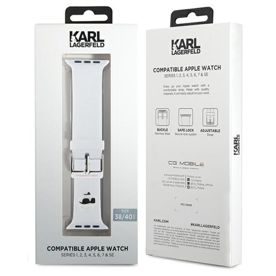 Karl Lagerfeld 3D Rubber Choupette Heads Strap for Apple Watch 38/40/41mm - White - Accessories - Smartwatches & Accessories - Techbox