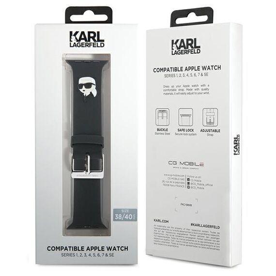 Karl Lagerfeld 3D Rubber Karl Head strap for Apple Watch 38/40/41mm - black | Techbox