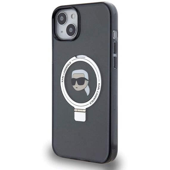 Karl Lagerfeld KLHMP15SHMRSKHK iPhone 15 6.1" black/black hardcase Ring Stand Karl Head MagSafe - Apple Cases - Cases - Techbox