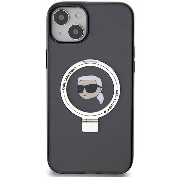 Karl Lagerfeld KLHMP15SHMRSKHK iPhone 15 6.1" black/black hardcase Ring Stand Karl Head MagSafe - Apple Cases - Cases - Techbox