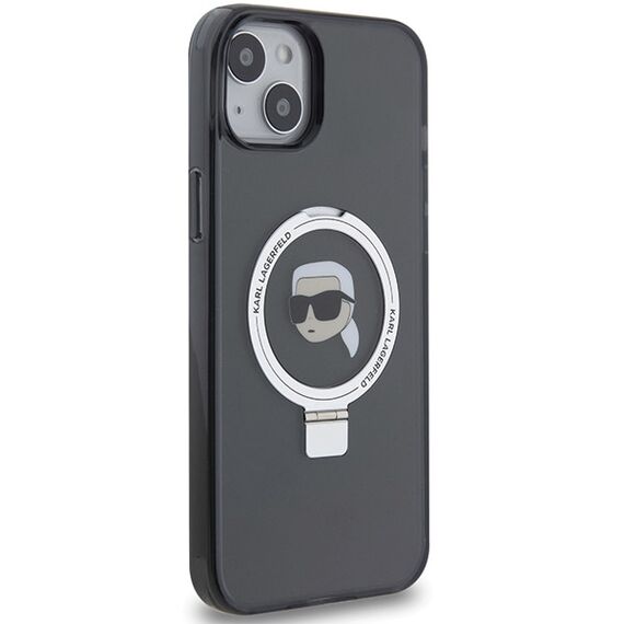Karl Lagerfeld KLHMP15SHMRSKHK iPhone 15 6.1" black/black hardcase Ring Stand Karl Head MagSafe - Apple Cases - Cases - Techbox