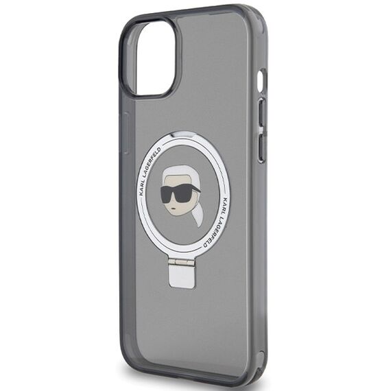 Karl Lagerfeld KLHMP15SHMRSKHK iPhone 15 6.1" black/black hardcase Ring Stand Karl Head MagSafe - Apple Cases - Cases - Techbox